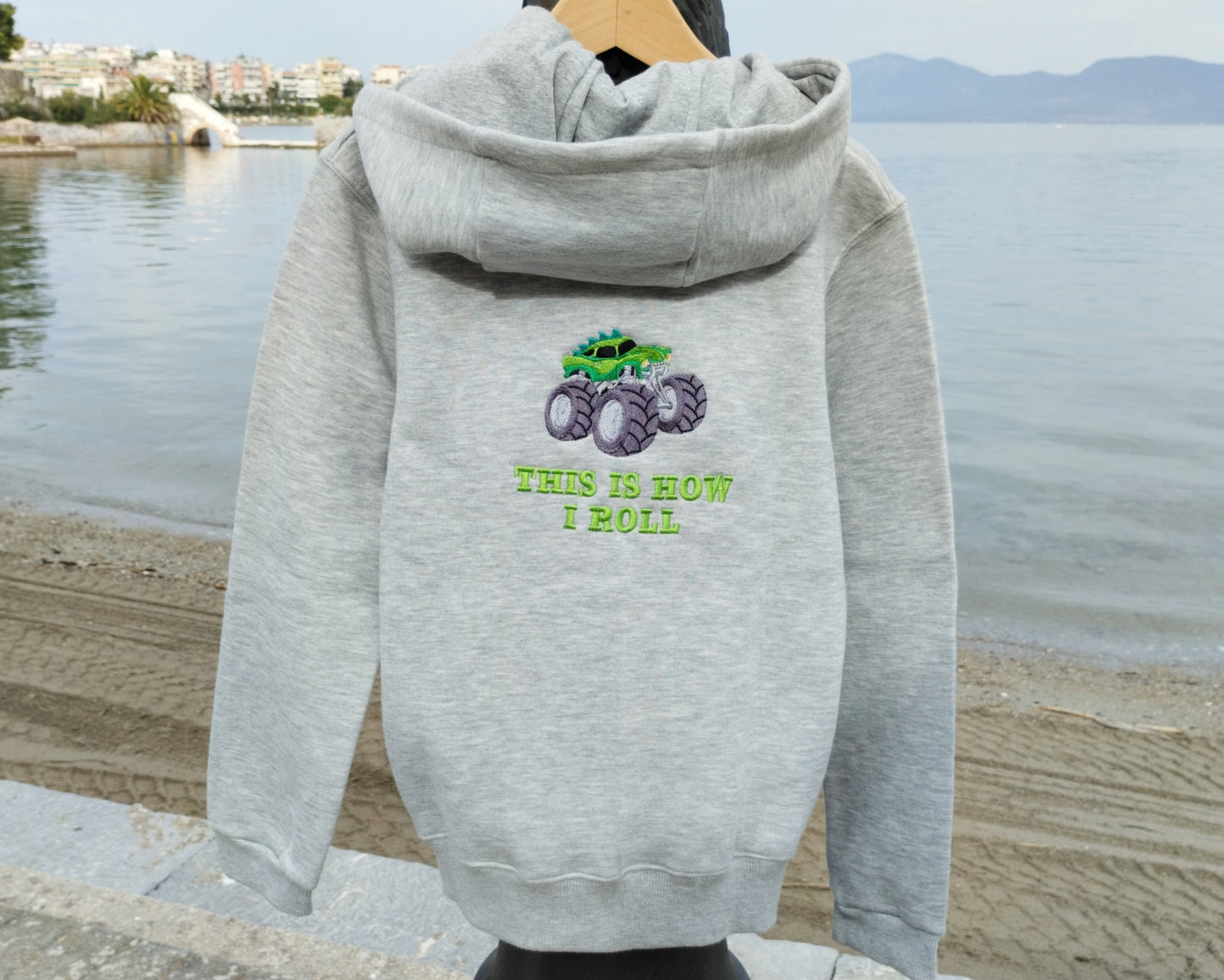 Monster truck - Hoodie for children personalized with design and the child's name